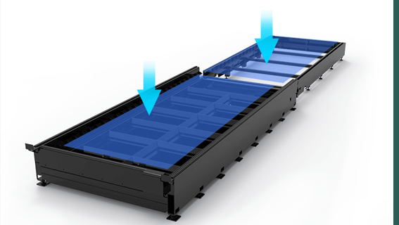 High and low exchange table, save loading and unloading time